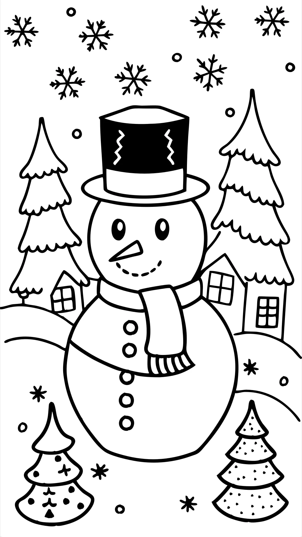 coloriage de bonhomme de neige imprimable